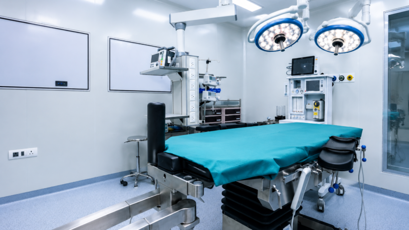 Modern modular operation theatre with advanced surgical lighting, sterile interiors, and integrated medical equipment